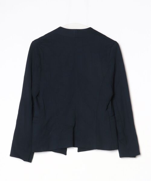 「GOUT COMMUN」 ノーカラージャケット 38 ネイビー レディース_画像2