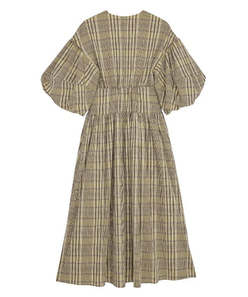 Ameri（アメリ） ワンピース BALLOON SLEEVE CHECK DRESS : ZOZOTOWN