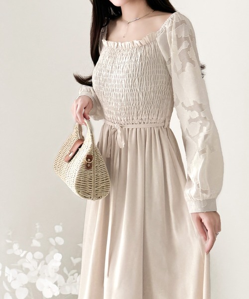 「mily bilet」 長袖ワンピース SMALL アイボリー レディース_画像3