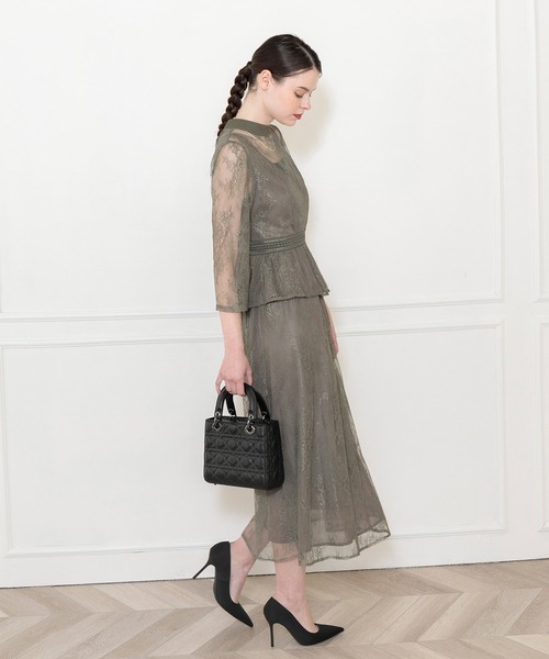 「Leja」 7分袖ワンピース SMALL ブラウン レディース_画像3