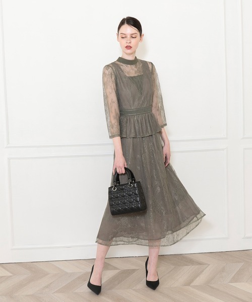 「Leja」 7分袖ワンピース SMALL ブラウン レディース_画像4