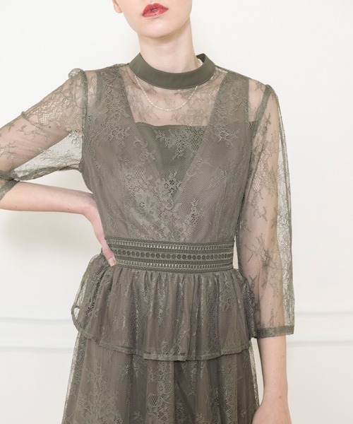 「Leja」 7分袖ワンピース SMALL ブラウン レディース_画像7