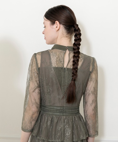 「Leja」 7分袖ワンピース SMALL ブラウン レディース_画像9