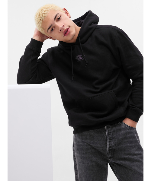 GAP ブラック フード付きパーカー Mサイズ GAP（ギャップ） プルオーバーパーカー M ブラック メンズ : ZOZOTOWN