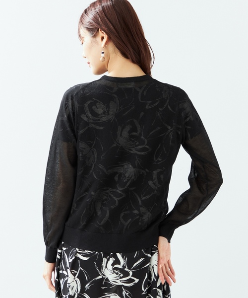 「A/C DESIGN BY ALPHA CUBIC」 ニットカーディガン L ブラック レディース_画像5