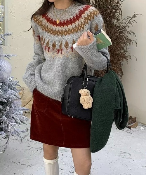 「LADY LIKE」 長袖ニット M グレー レディース_画像2