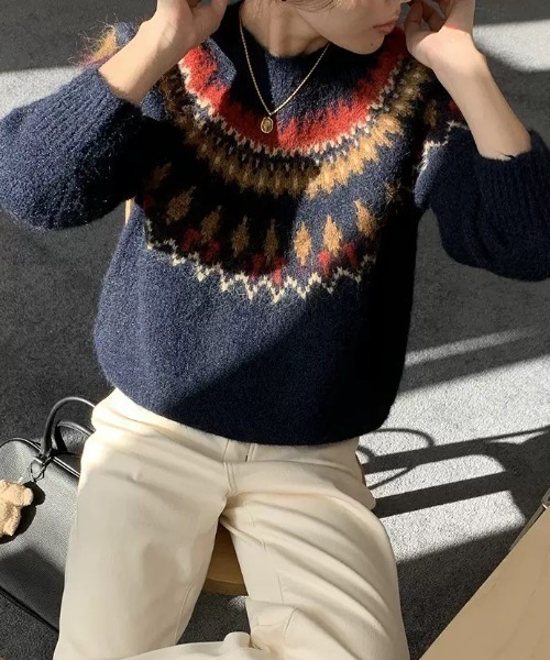 「LADY LIKE」 長袖ニット M グレー レディース_画像3