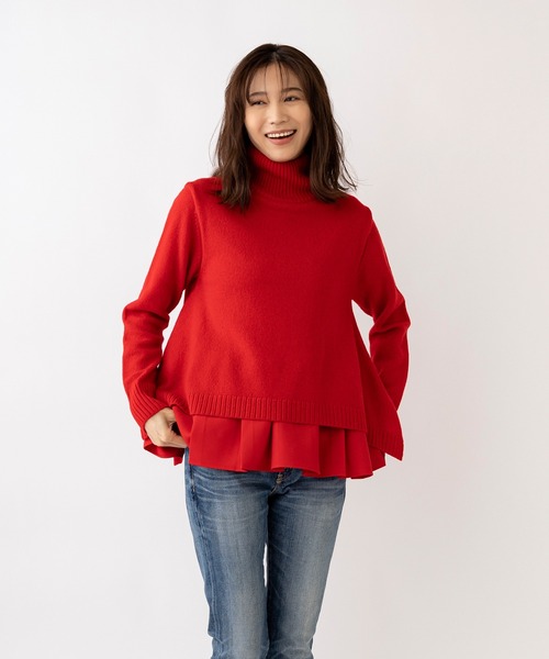 「Sono」 長袖ニット 1 ネイビー レディース_画像2