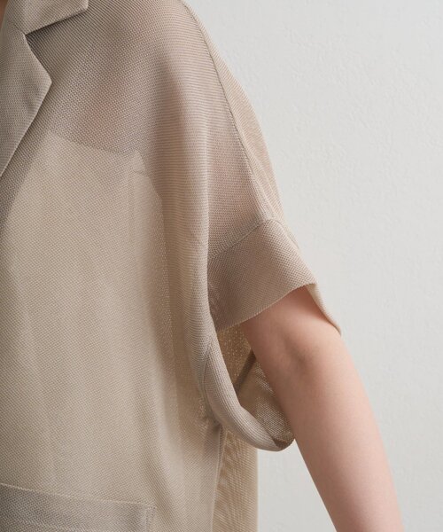 ラウンジドレス メッシュハーフスリーブジャケット ベージュ LOUNGEDRESS（ラウンジドレス）の「メッシュハーフスリーブジャケット