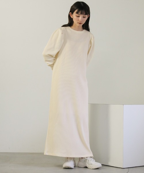 select MOCA」 長袖ワンピース FREE グレイッシュベージュ レディース