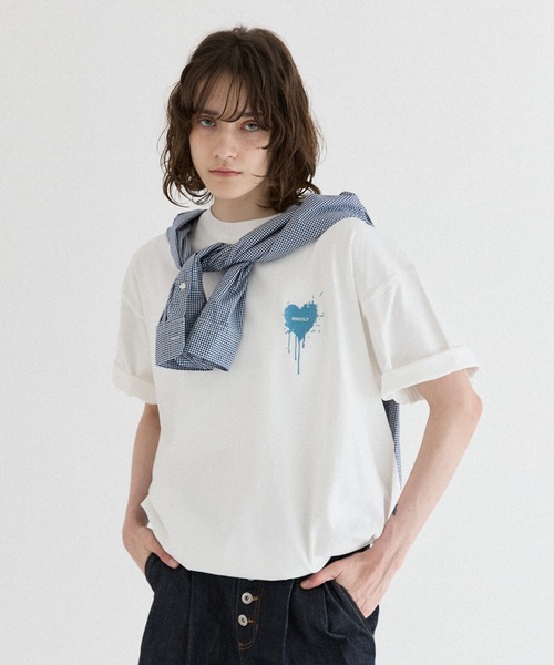 ONCILY（オンシェリー） tシャツ 26SS HEART LOGO DRAW CODE T-SHIRT