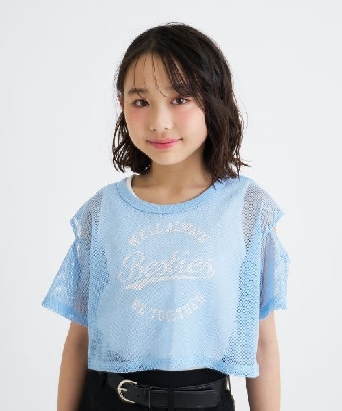 PINK-latte（ピンクラテ） tシャツ 「セットアイテム」肩あきメッシュ 