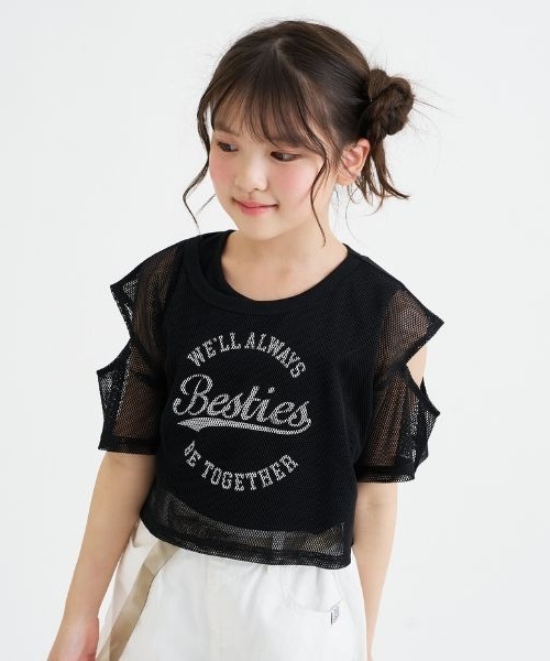 PINK-latte（ピンクラテ） tシャツ 「セットアイテム」肩あきメッシュ 