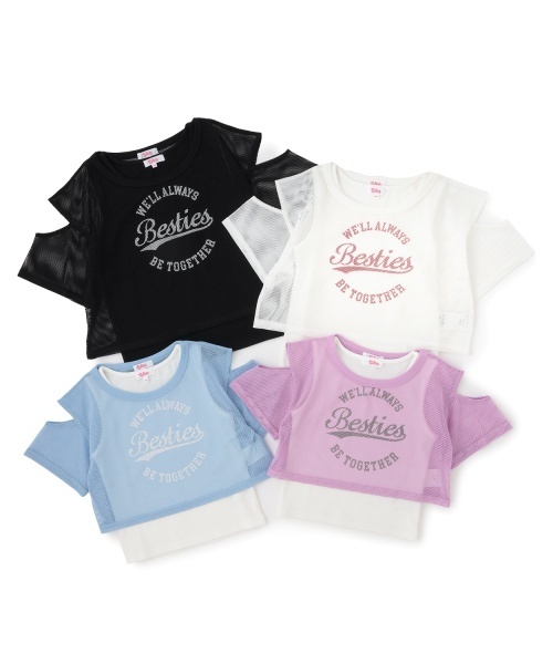 PINK-latte（ピンクラテ） tシャツ 「セットアイテム」肩あきメッシュ 