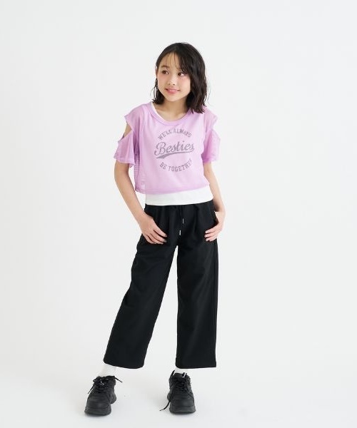 PINK-latte（ピンクラテ） tシャツ 「セットアイテム」肩あきメッシュ 