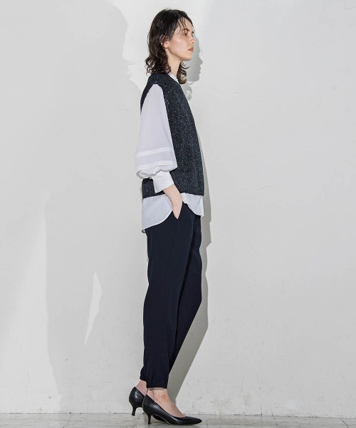 「la.f…」 イージーパンツ 7号 ベージュ レディース_画像9