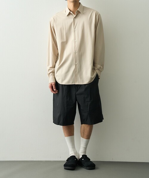 パンツ 「PORTER CLASSIC/ポータークラシック」PC-035-3943-0010/BLACK/POPLIN EASY SHORTS メンズの画像