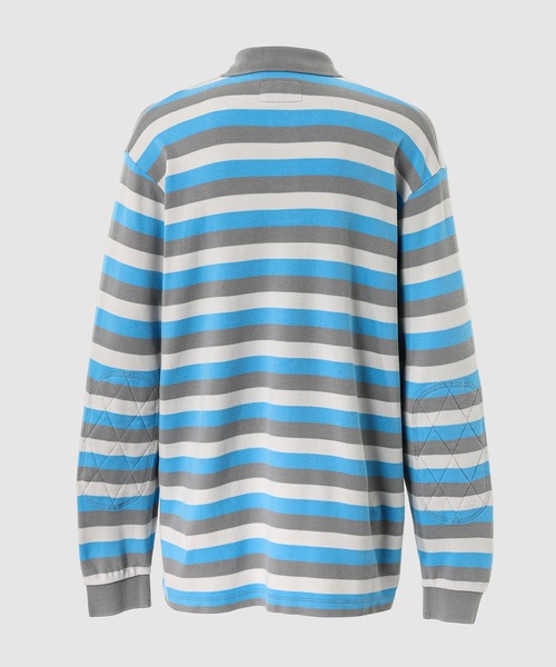 ポロシャツ UNISEX STRIPED LONG SLEEVE POLO KNI メンズ レディースの画像