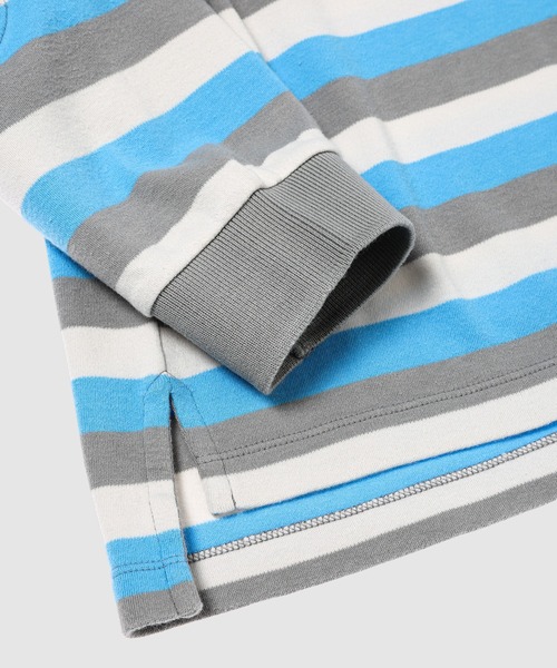 ポロシャツ UNISEX STRIPED LONG SLEEVE POLO KNI メンズ レディースの画像