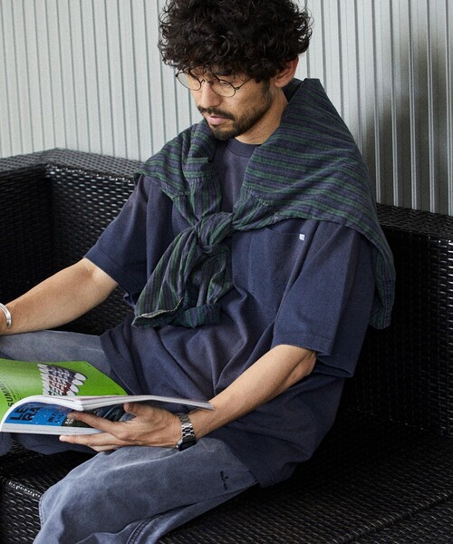 「NAUTICA」 半袖Tシャツ LARGE ネイビー メンズ_画像6