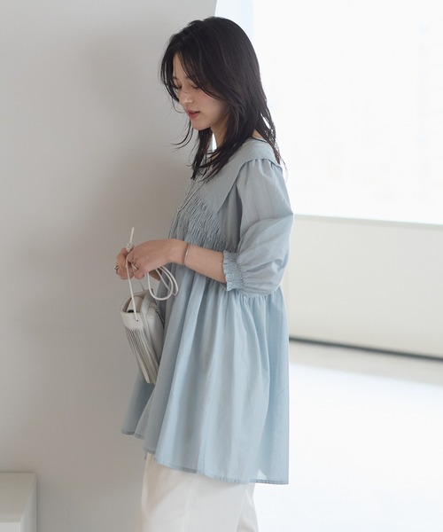 「ap retro」 7分袖ブラウス LARGE ホワイト レディース_画像2