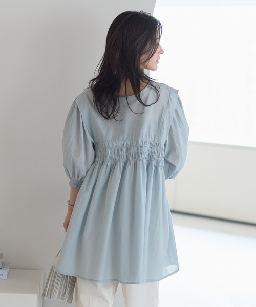 「ap retro」 7分袖ブラウス LARGE ホワイト レディース_画像3