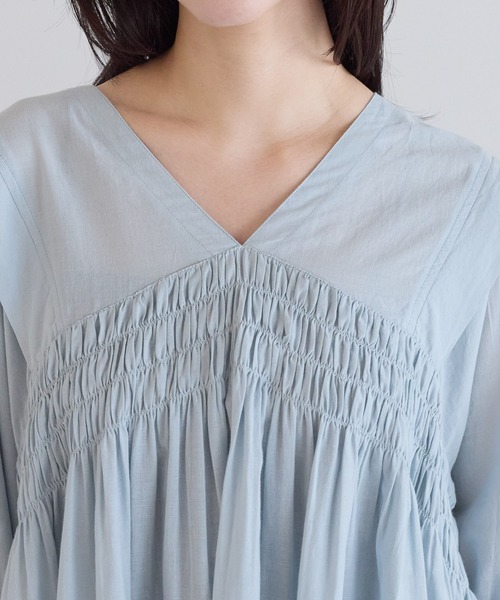 「ap retro」 7分袖ブラウス LARGE ホワイト レディース_画像6