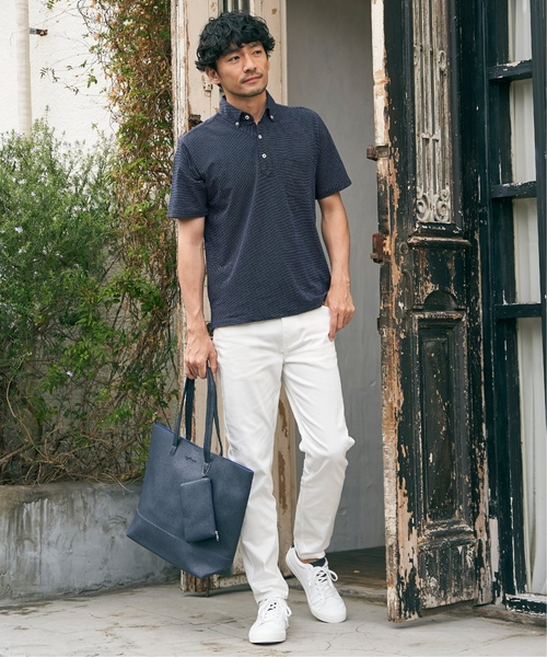 「IKKA LOUNGE」 半袖ポロシャツ X-LARGE ダークネイビー メンズ_画像5