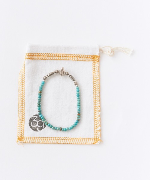 SunKu（サンク） ブレスレット Turquoise ＆ Silver Pipe Ball Beads