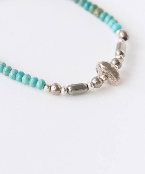 SunKu（サンク） ブレスレット Turquoise ＆ Silver Pipe Ball Beads