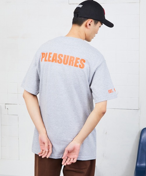 「PLEASURES」 半袖Tシャツ X-LARGE ヘザーグレー メンズ_画像8