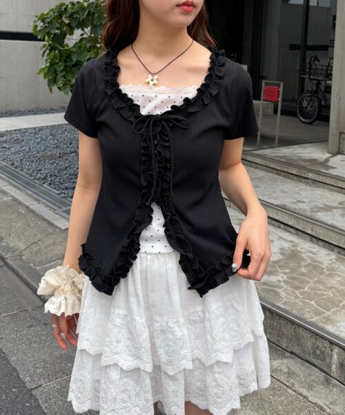 「w closet」 カーディガン FREE ブラック レディース_画像8