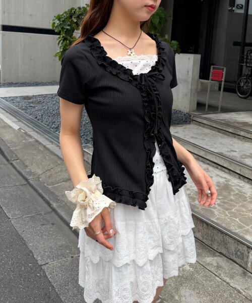 「w closet」 カーディガン FREE ブラック レディース_画像9