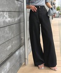 ワイドパンツ ジーンズ デニム デニムパンツ ...の詳細画像3