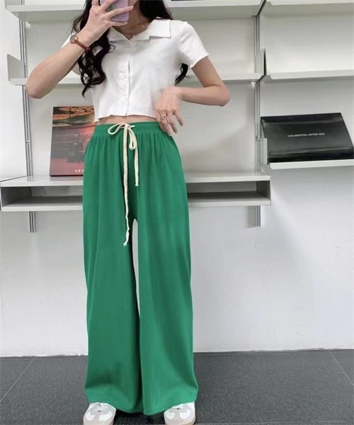 FREE STYLISTS ワイドパンツ パンツ ウエストゴム＆紐ワイドパンツ