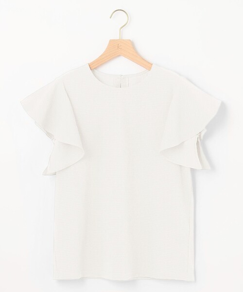 組曲 tシャツ 「洗える」さらっと快適サッカーフリルディテール