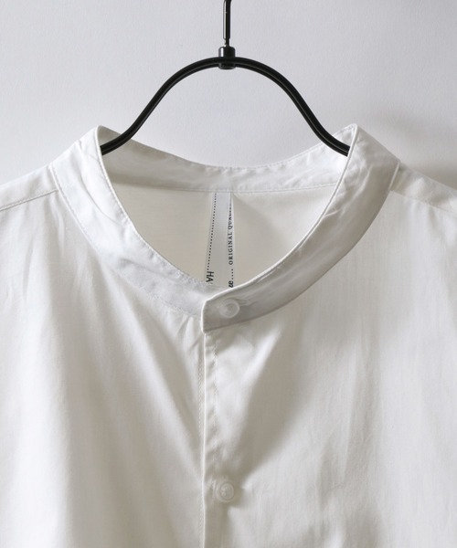 SITRY シャツ Oversize drop shoulder broadcloth band collar