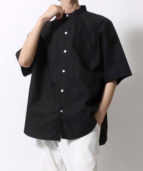 マディソンブルー【ブロード／綿100%】オーバーサイズ＆ドロップショルダーシャツ SITRY シャツ Oversize drop shoulder broadcloth band collar