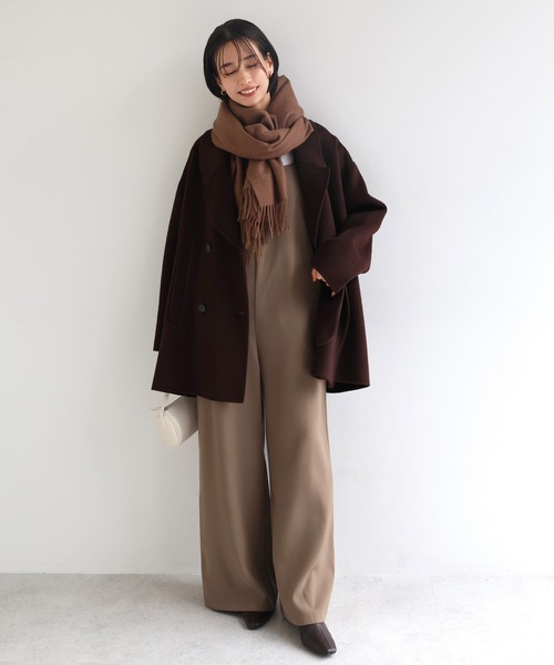 evernavy サロペット オーバーオール とろみ素材スクエアネック