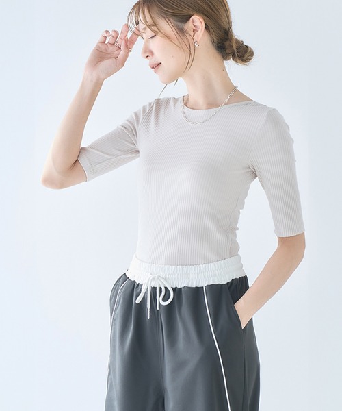 tシャツ バックオープン トップス Tシャツ 半袖 背中あき 肌見せ