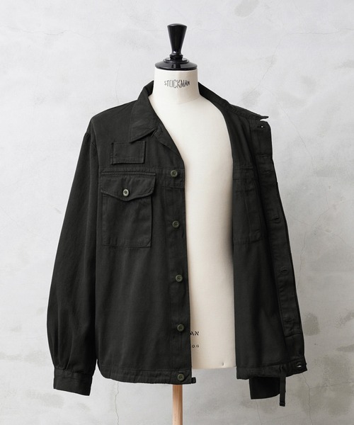 実物 新品 デッドストック チェコ軍 フライフロント ワークシャツBLACK染め MILITARY 実物 新品 デッドストック チェコ軍 フライフロント
