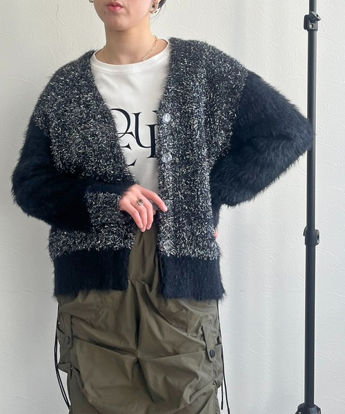 カーディガン ラメフェザーカーディガン レディース カーディガン ラメフェザーカーディガン レディース : ZOZOTOWN