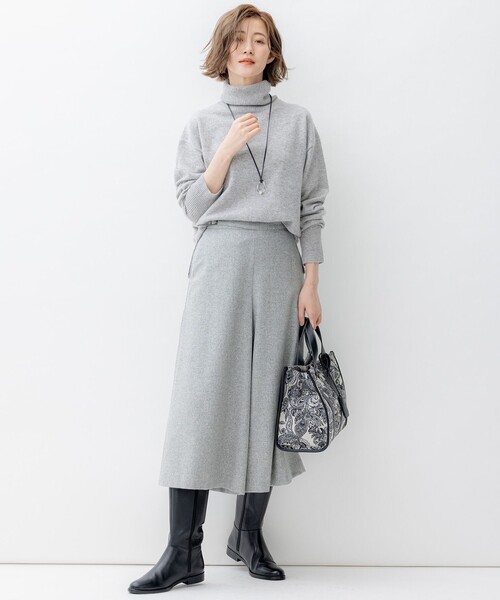 美品 23区 シルクネップツイード ガウチョパンツ ワイドパンツ 23区 パンツ シルクネップツイード ガウチョパンツ レディース
