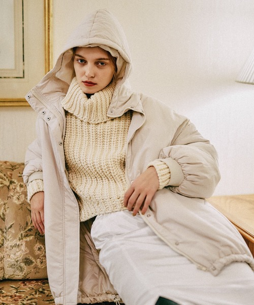 mysty woman（ミスティウーマン） ブルゾン アウター フード中綿ミドル