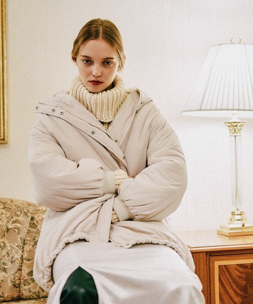 mysty woman（ミスティウーマン） ブルゾン アウター フード中綿ミドル