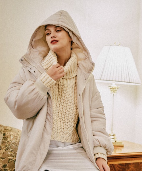 mysty woman（ミスティウーマン） ブルゾン アウター フード中綿ミドル