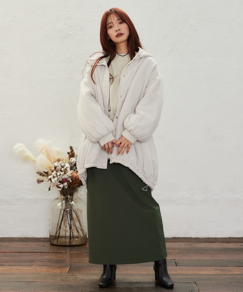 mysty woman（ミスティウーマン） ブルゾン アウター フード中綿ミドル