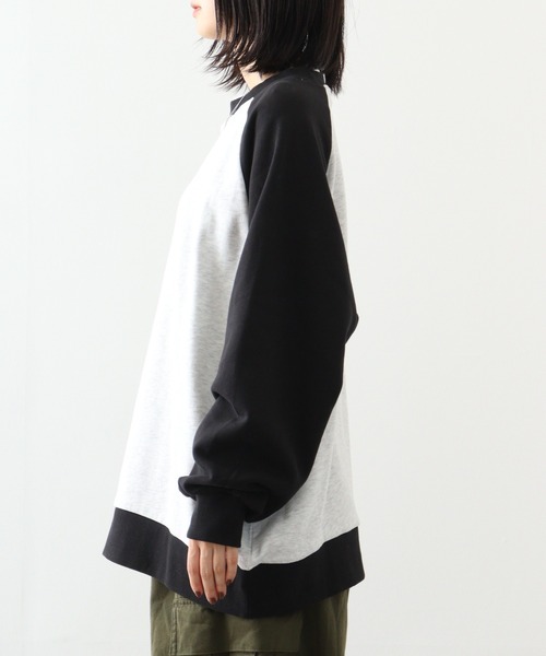 【即完sサイズ❗️】STONE 　スウェット　トレーナー　黒　裏起毛 atONE トレーナー スウェット 裏起毛オーバーサイズラグラン