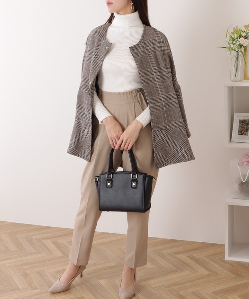 Lace Ladies（レースレディース） ノーカラーコート コート チェック柄