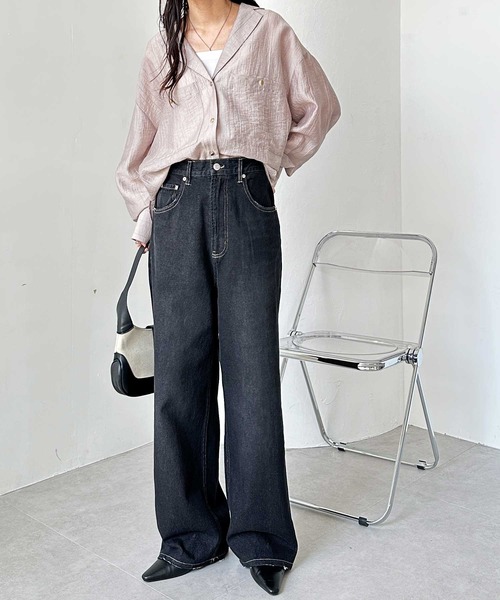 ☆Saint Laurent☆V ハイウエスト ワイド デニムパンツ 正規品 Saint Laurent（サンローラン）ウィメンズ デニム - FARFETCH